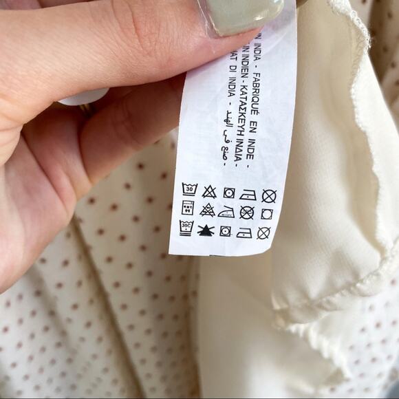 NWT‎ Zara Cream Polka Dot Babydoll Mini Dress - Picture 8 of 9